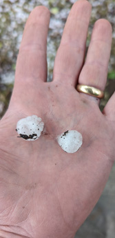 marble sized hail stones