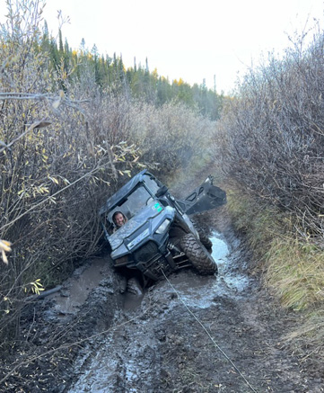 RZR stuck in mud while hunting