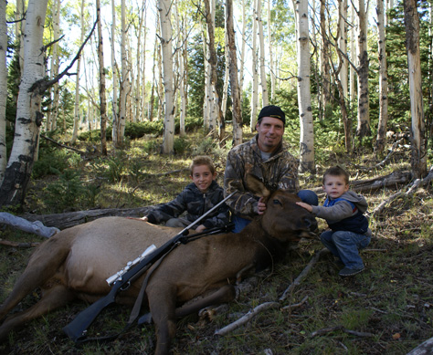 cow elk hunting with boys