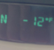 sub zero weather, twelve degrees below zero