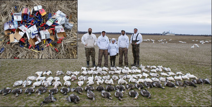 iwenthunting, i went hunting snow geese century mark, spent shells hulls