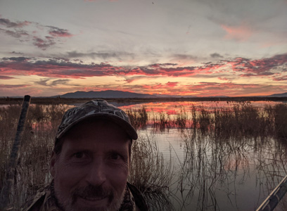 sunset in the marsh duck hunting