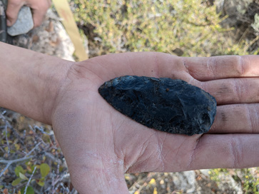rare find, giant obsidian Indian spear head