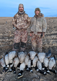 hunting geese in dirt field