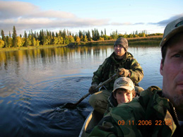 Alaska moose hunting boat on lake