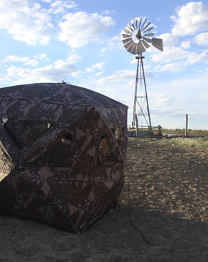 antelope hunting, ground blind at the windmill