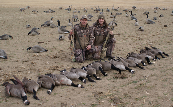 Greg and Dallas with Canada geese