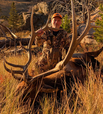Browning 7 PRC did the trick on mature 6-point bull elk at 464 yards Wyoming elk mature 6-point bull elk
