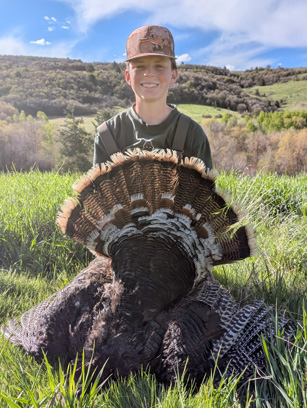 youth turkey hunt with turkey